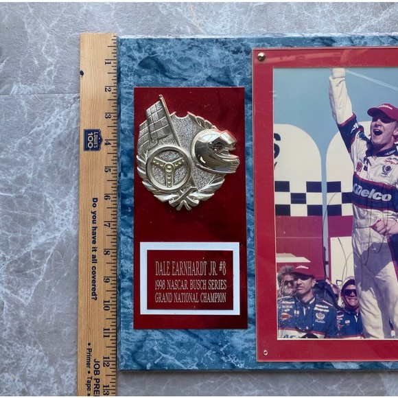 DALE EARNHARDT JR 1998 SIGNED 1ST GRAND NATIONAL PLAQUE WITH AUTHENTICATION - Picture 3 of 10